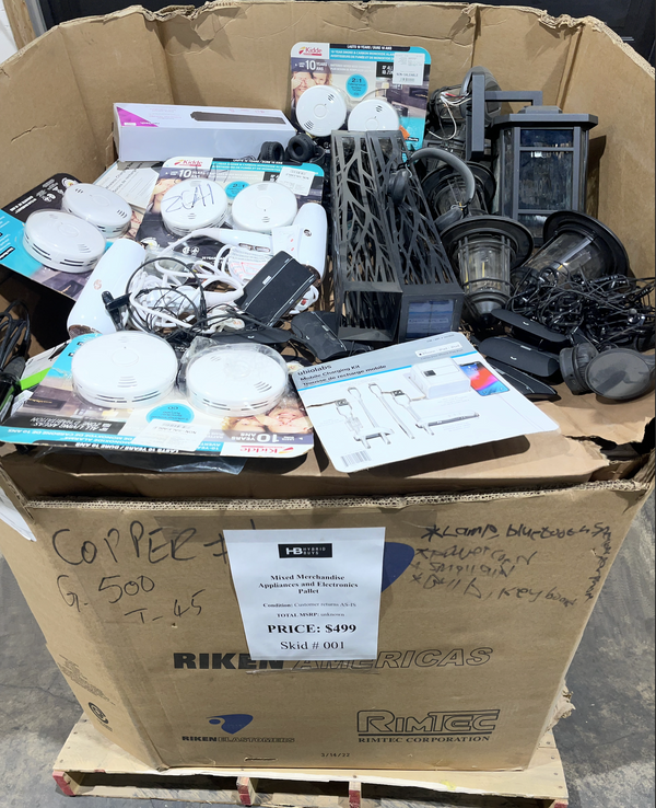 Mixed Merchandise Appliances and Electronics Pallet.